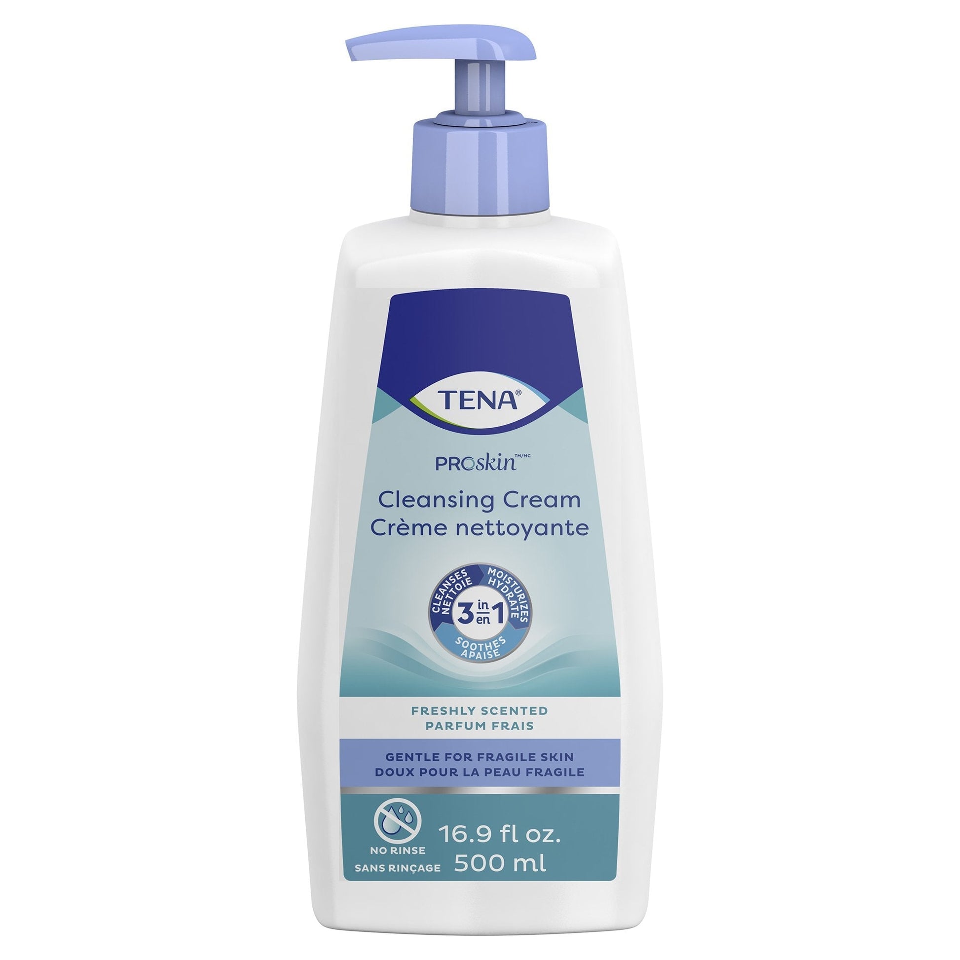 TENA ProSkin cleansing cream pump bottle, freshly scented, 16.9 fl oz (500 ml)