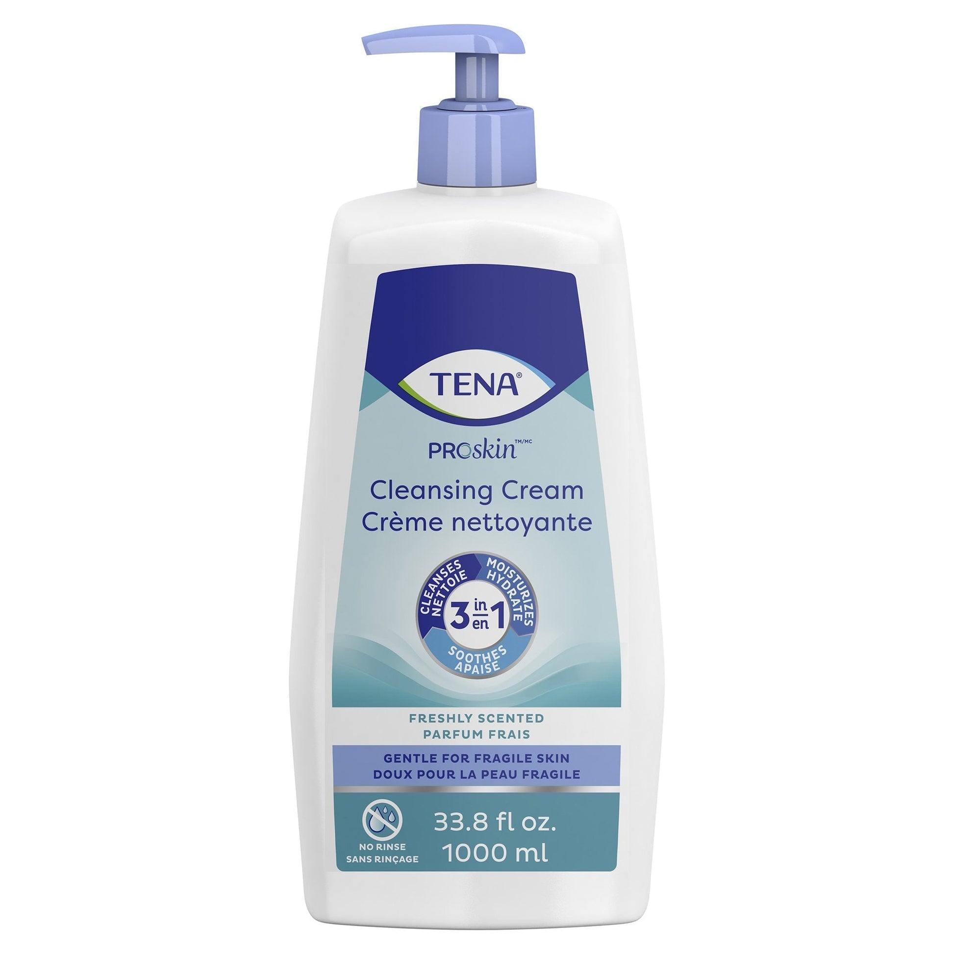 TENA ProSkin cleansing cream pump bottle, freshly scented, 33.8 fl oz (1000 ml)