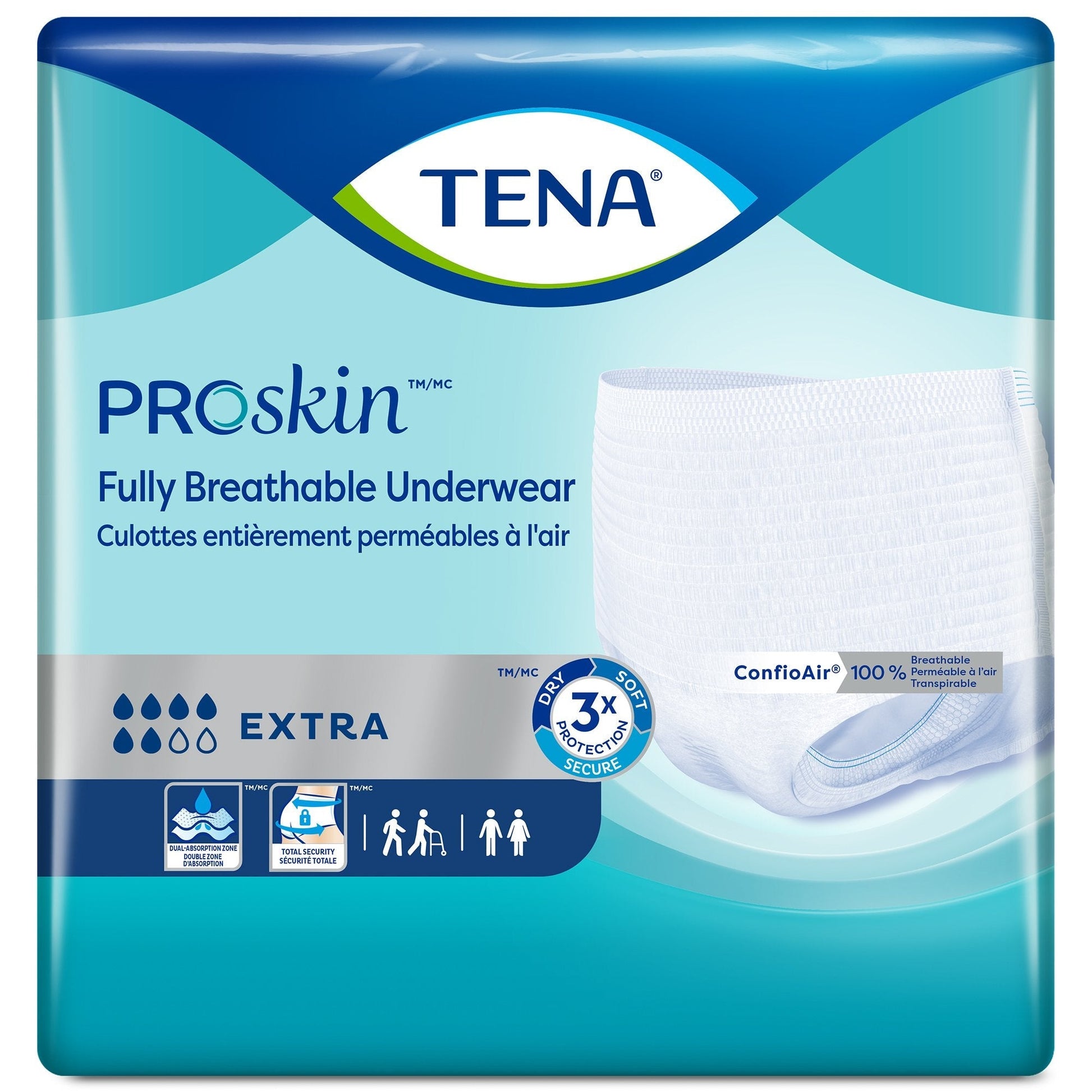 ProSkin extra protective breathable underwear, white briefs with elastic waistband