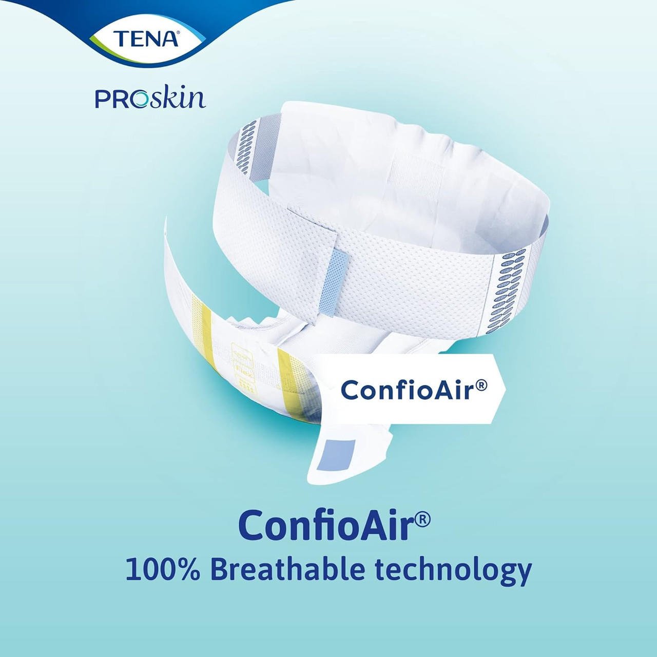 White maxi belted brief with blue side panel and breathable ConfiOAir technology