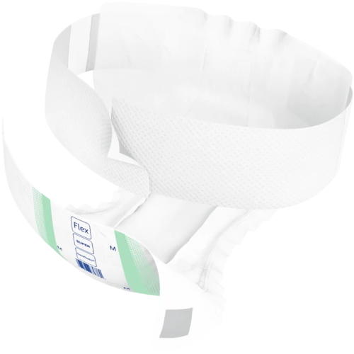 White belted Flex super brief with elastic waistband and soft fabric side panels