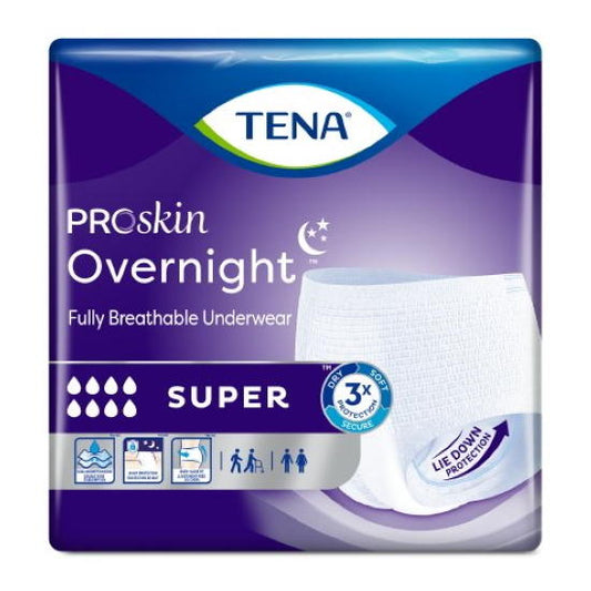 ProSkin Overnight super protective breathable underwear package, white/blue front label