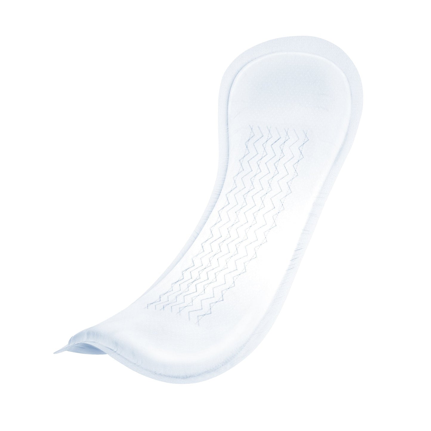 White Proskin Day Light incontinence pad, contoured with zigzag absorbent core