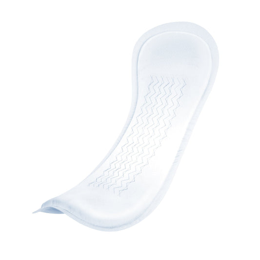 White Proskin Day Light incontinence pad, contoured with zigzag absorbent core