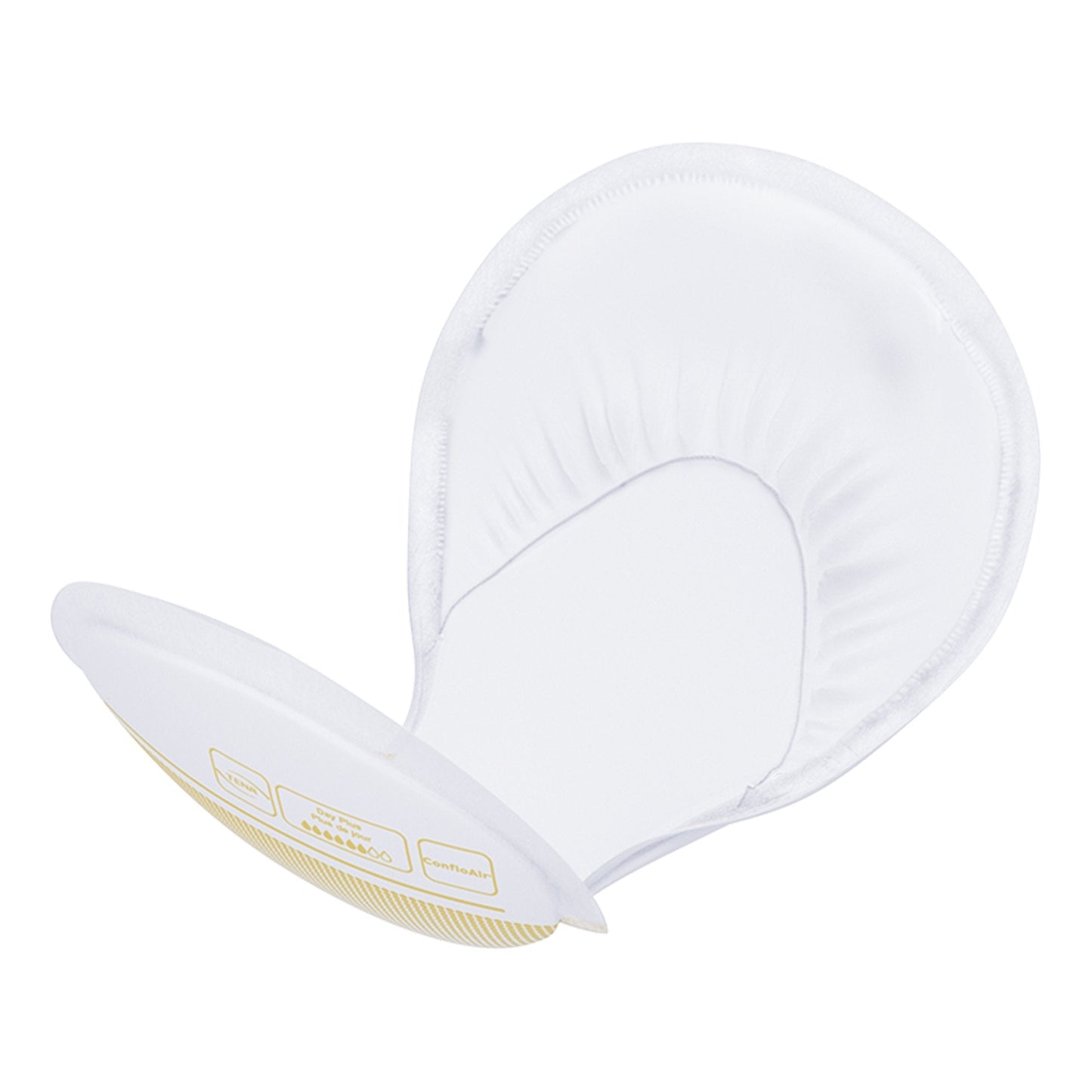 White Proskin absorbent pad, curved shape with front placement tab