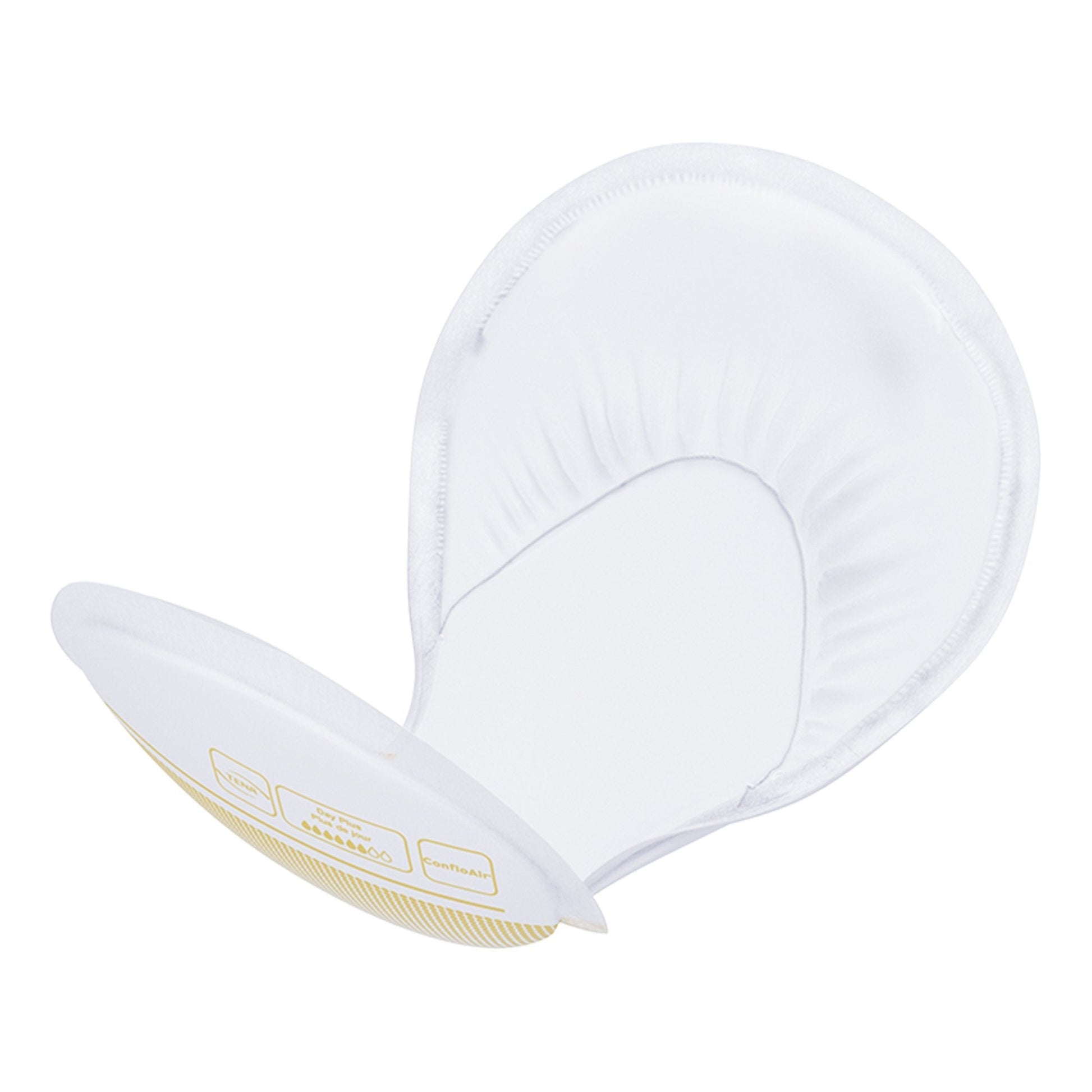 White Proskin absorbent pad, curved shape with front placement tab