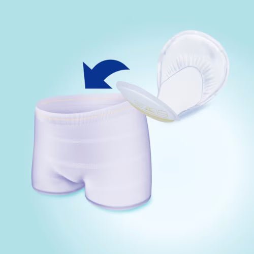 Proskin Day Plus pad with front and back sections shown open for placement