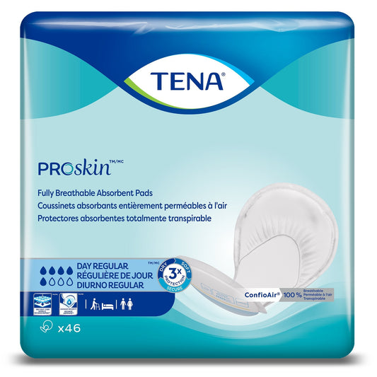 TENA Proskin Day Regular absorbent pads, breathable, pack of 46