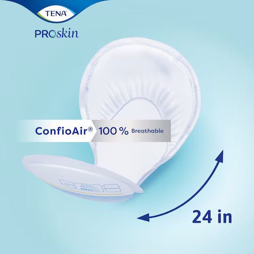 Breathable absorbent pad shown with 24 in length measurement