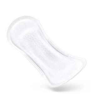 White contoured heavy absorbency pad with curved shape