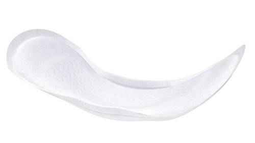 White curved heavy absorbency pad, contoured for comfort