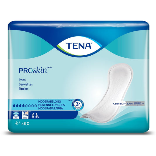 Moderate long incontinence pads, 12 in, pack of 60