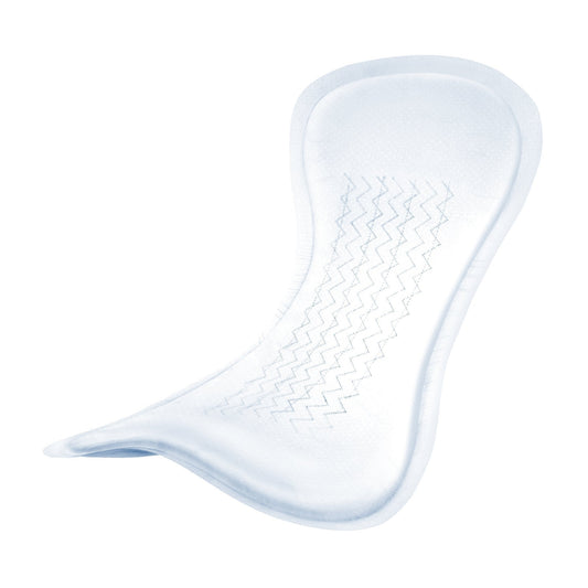 White contoured overnight absorbent pad with zigzag texture