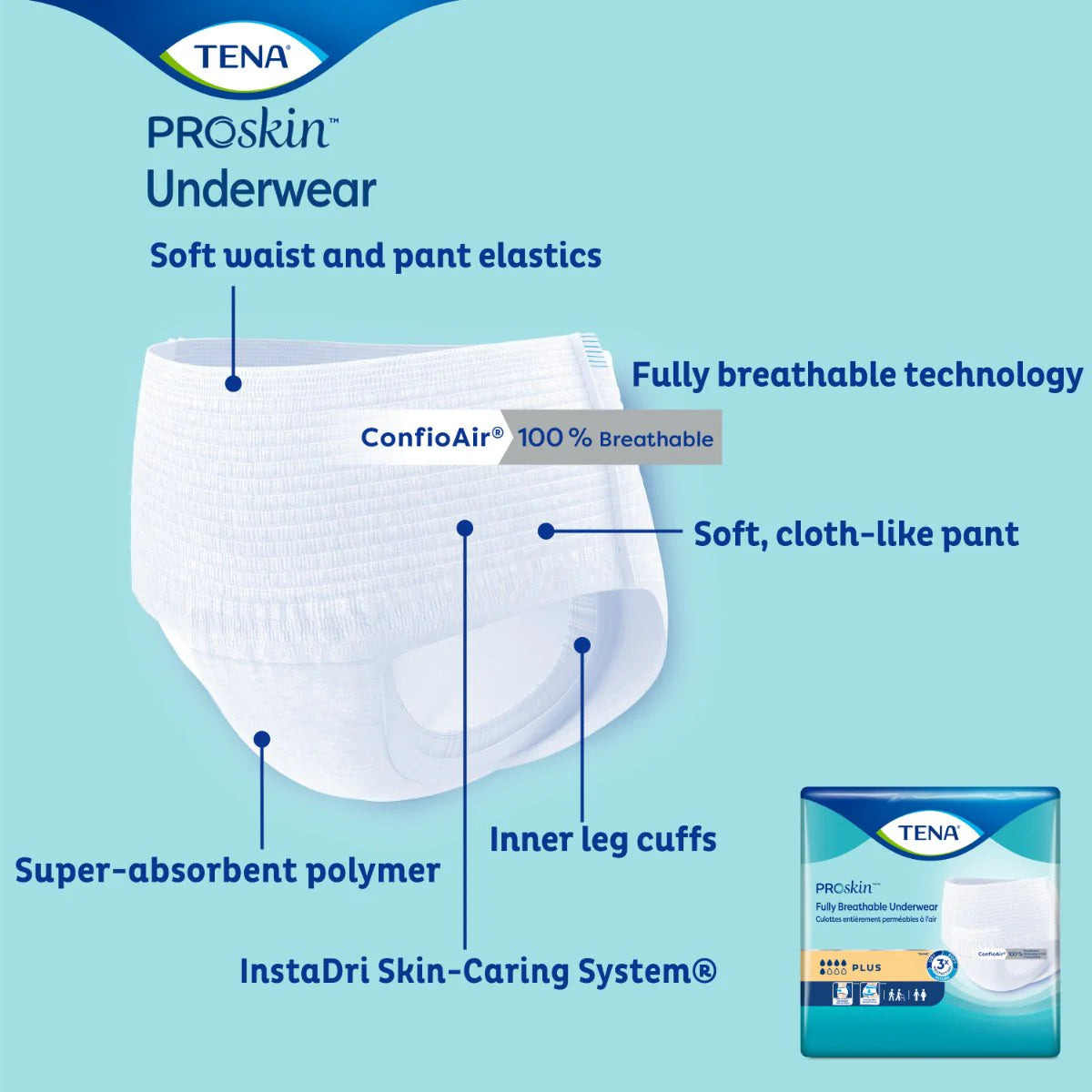 ProSkin protective underwear: soft waist and pant elastics, breathable design