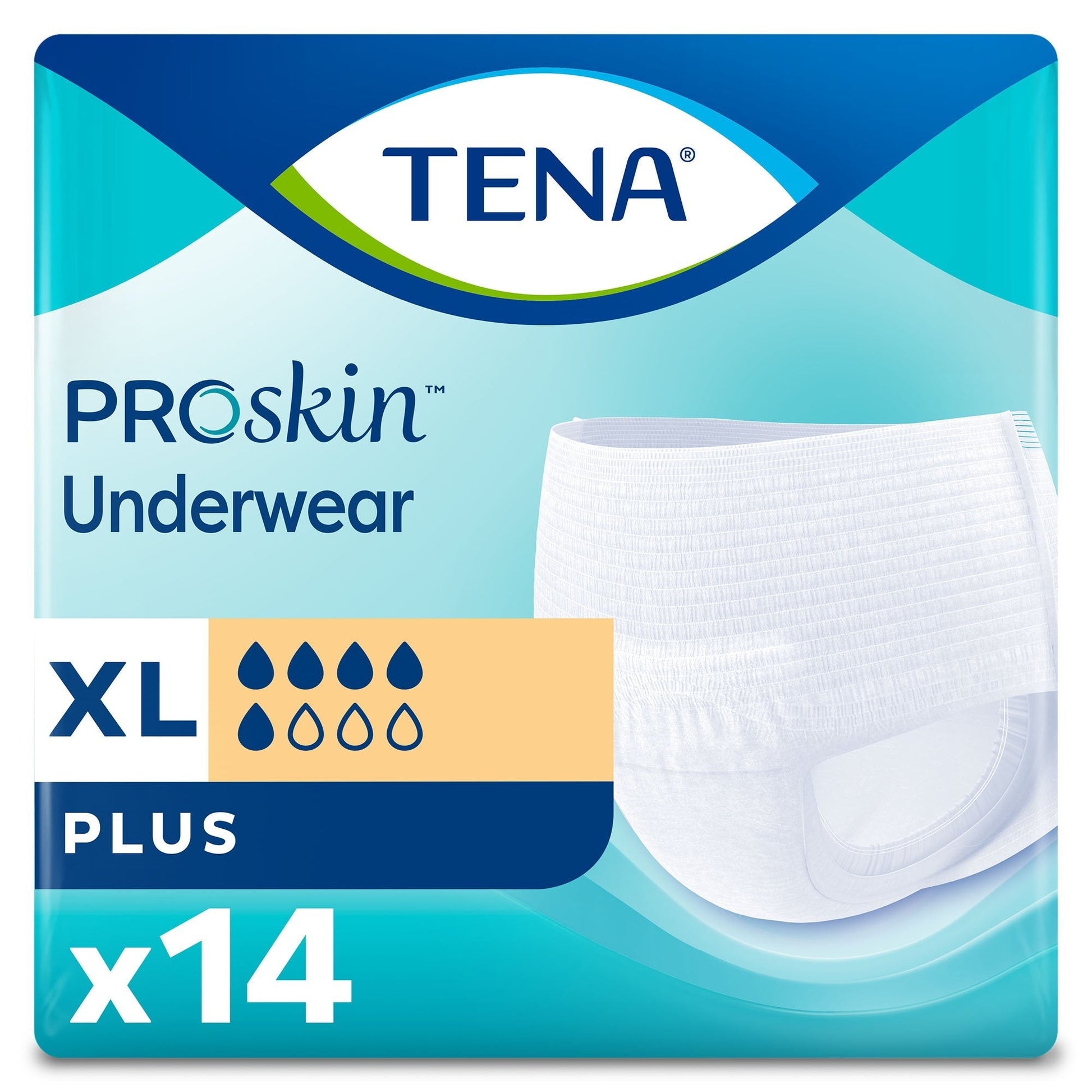 TENA ProSkin Plus protective underwear, XL pack of 14, white briefs