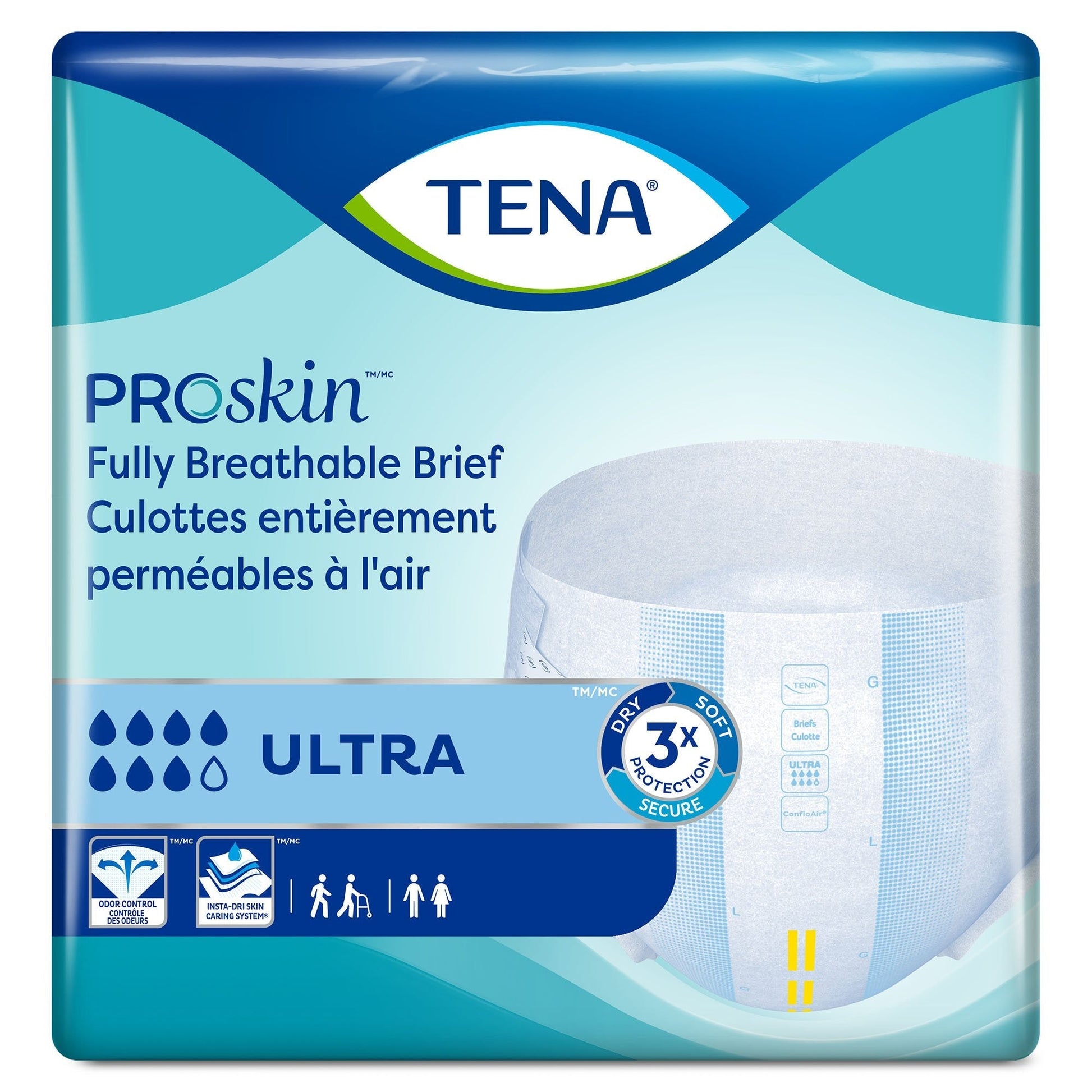 Adult incontinence briefs, breathable ultra protection, ProSkin style