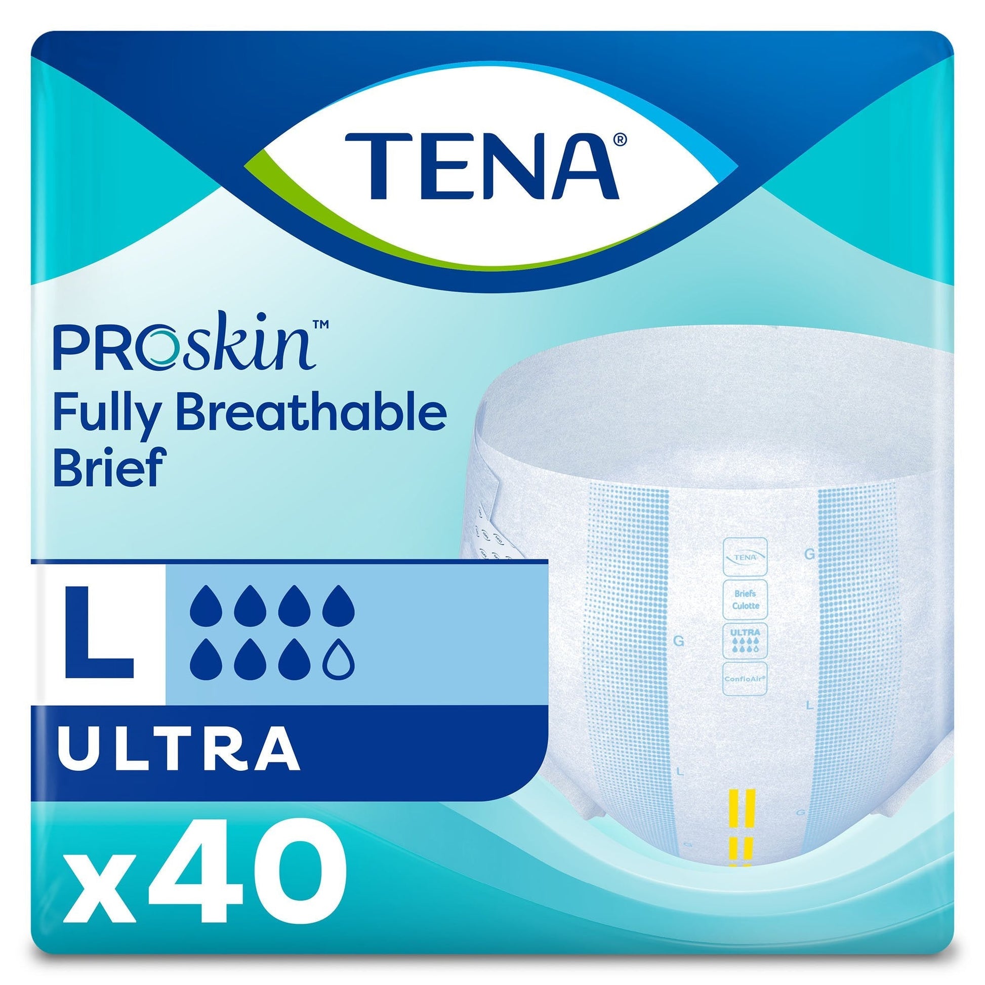 Size L ultra incontinence brief pack of 40, breathable ProSkin