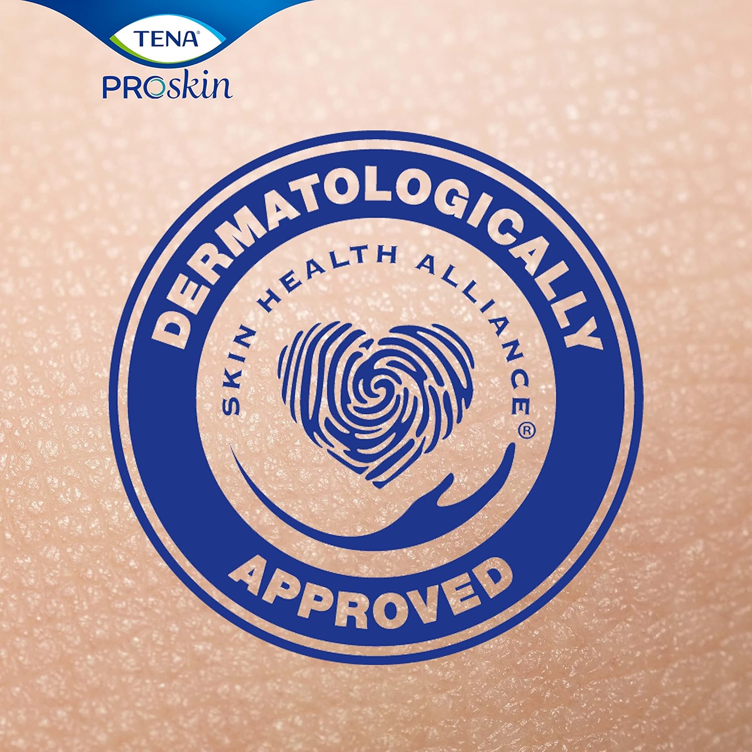 TENA ProSkin dermatologically approved seal logo
