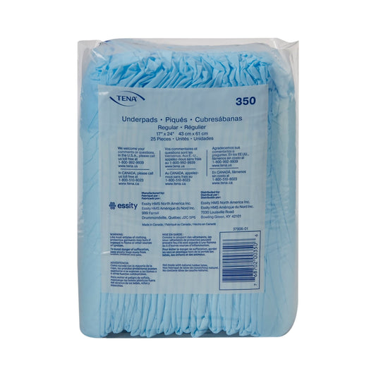 Light absorbency underpads, 350, 17 x 24 in, 25-count pack