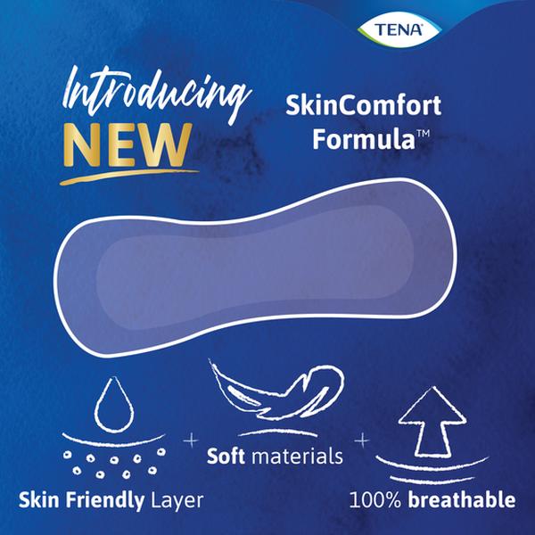 Ultimate Regular pad diagram with SkinComfort Formula, soft materials and 100% breathable icons