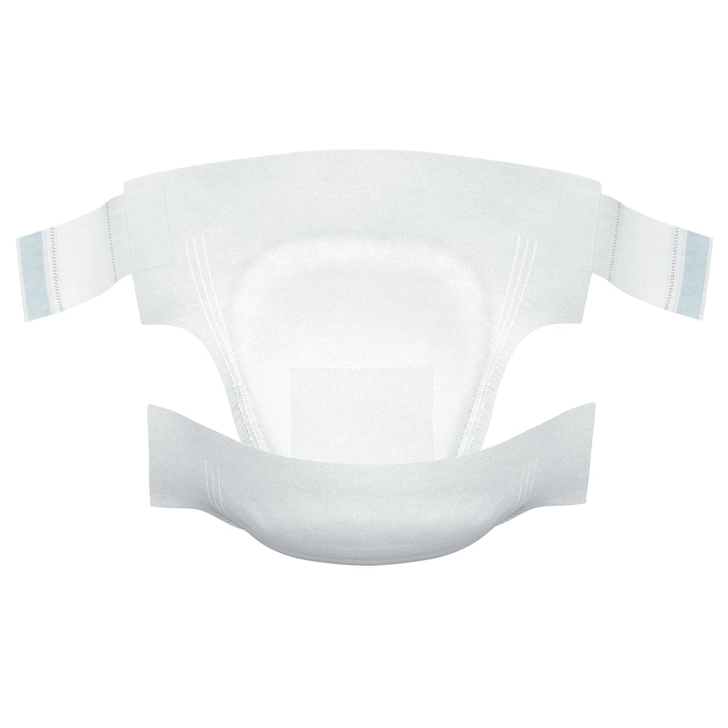 Stretch Plus incontinence briefs, back side view with elastic leg openings, white outer