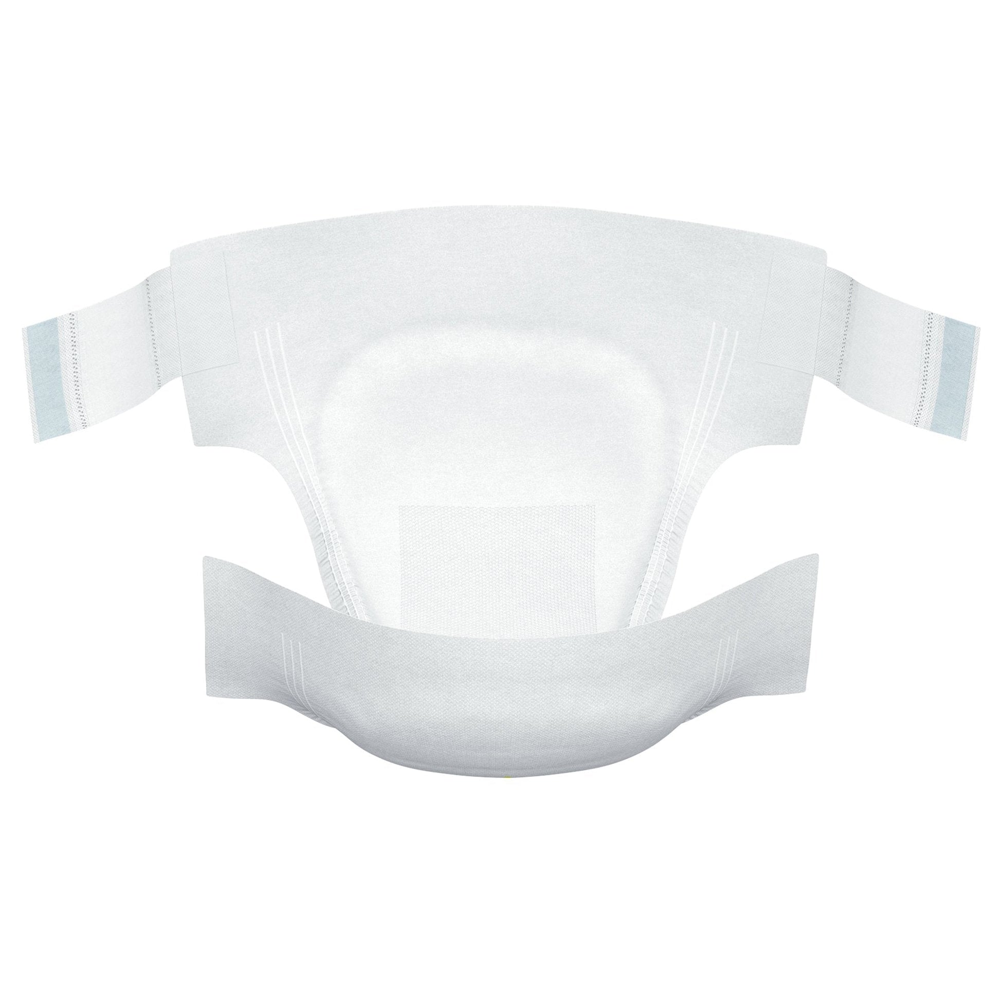 Stretch Plus incontinence briefs, back side view with elastic leg openings, white outer