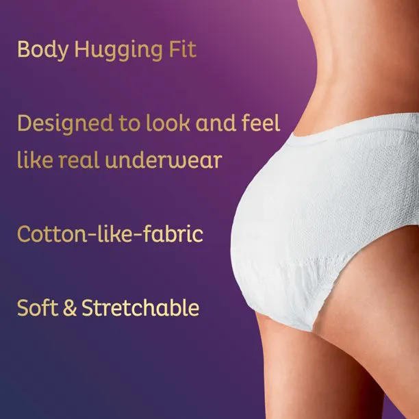 White protective underwear brief, cotton-like, soft and stretchable waistband