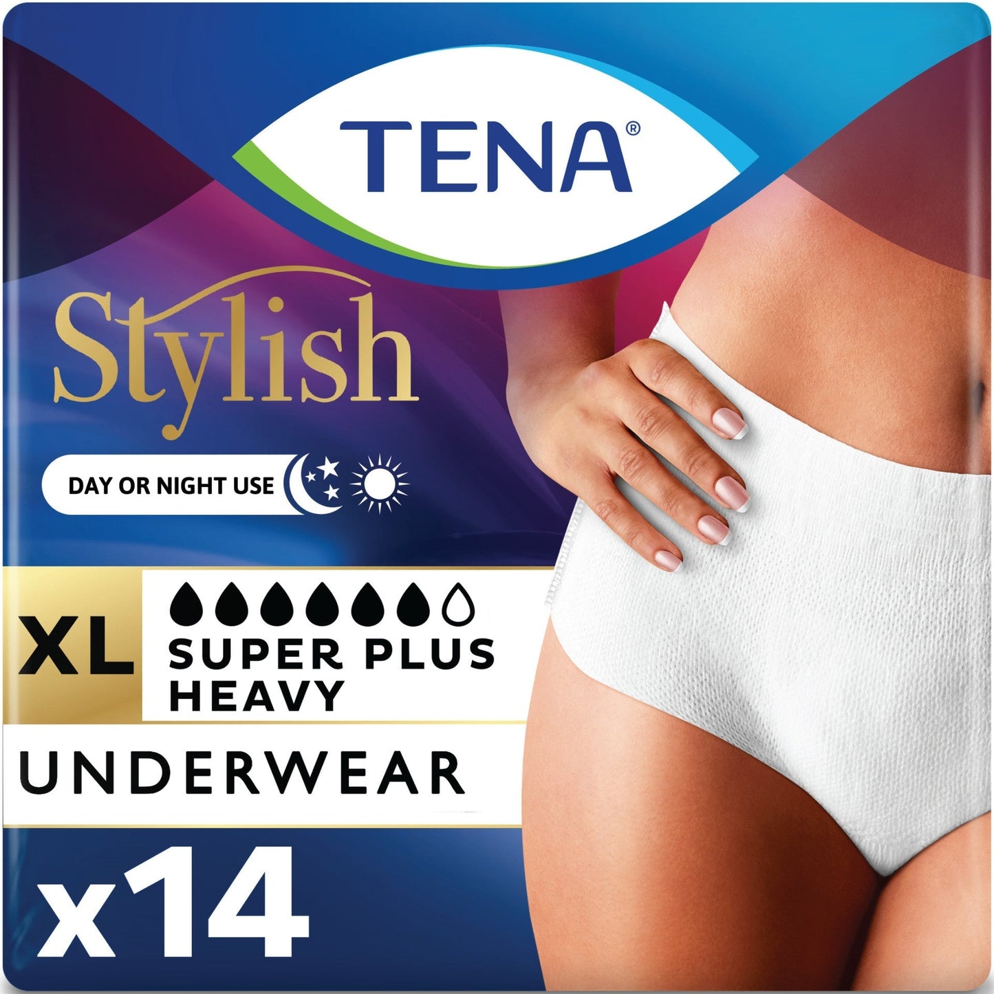Super Plus heavy protective underwear, XL size, pack of 14 briefs, white