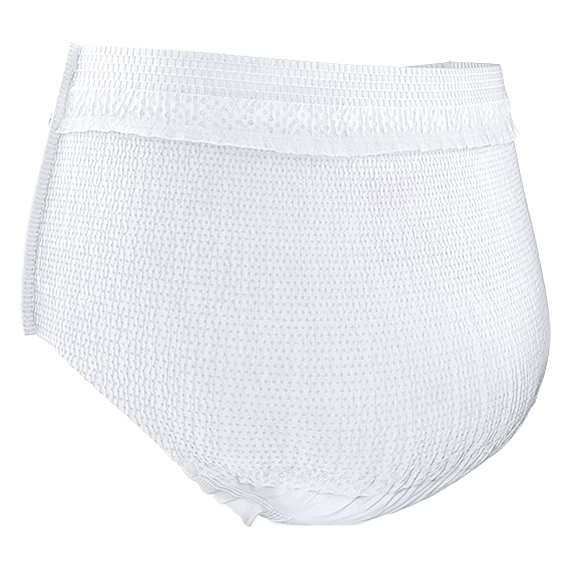 White protective underwear brief with front view, elastic waistband