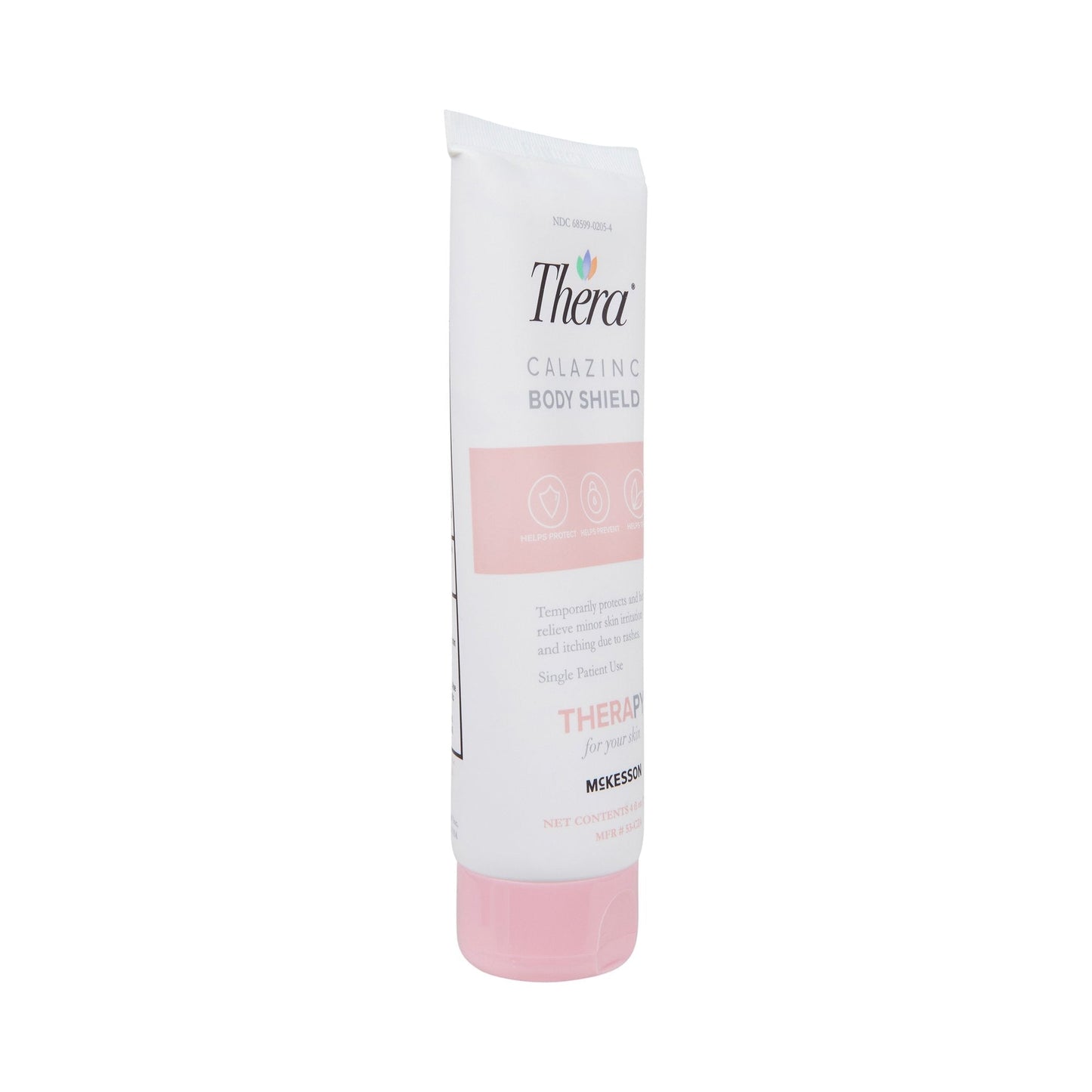 Thera calazinc body shield scented tube side view, 4 oz (118 mL)
