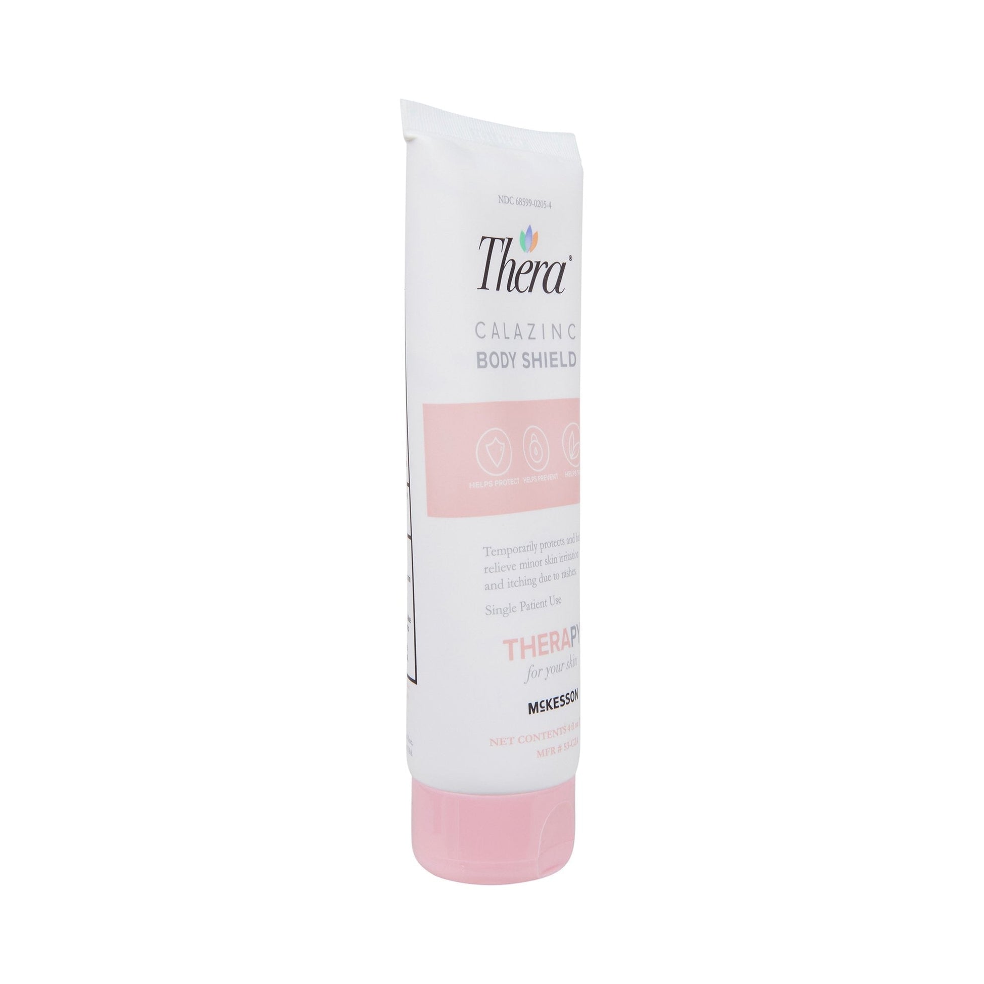 Thera calazinc body shield scented tube side view, 4 oz (118 mL)