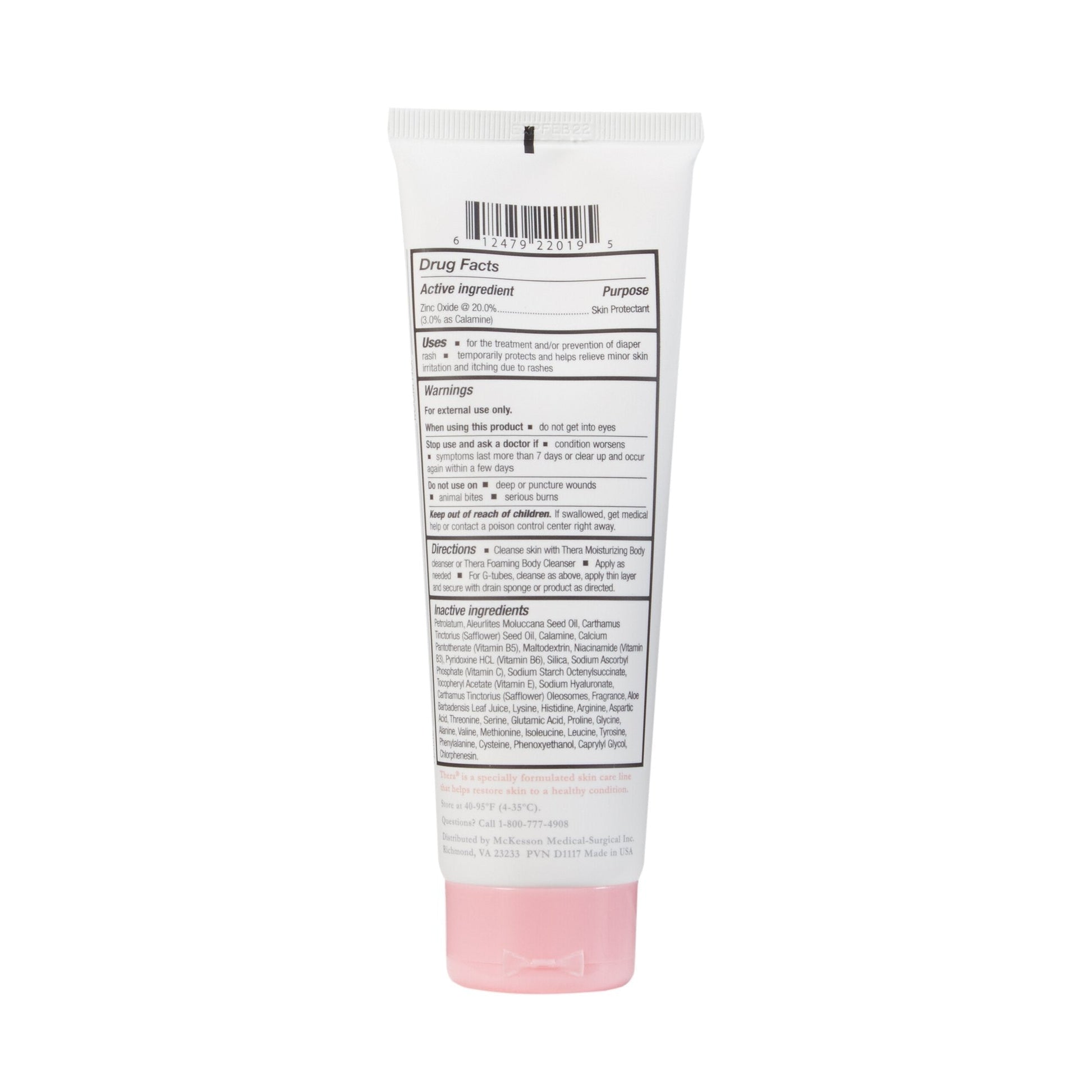 Thera calazinc body shield tube back with drug facts and directions, 4 oz