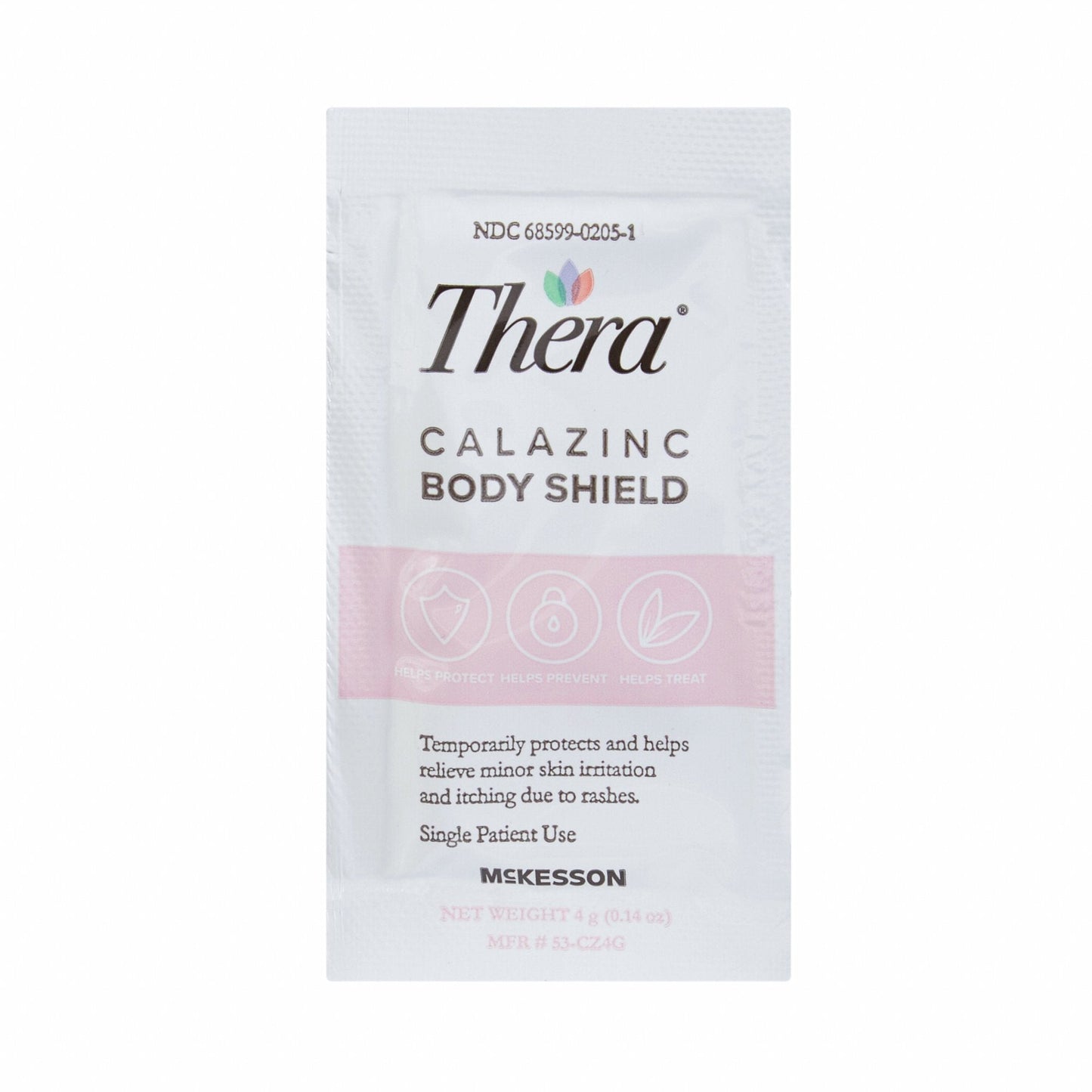 Thera calazinc body shield scented packet, single patient use, 4 g
