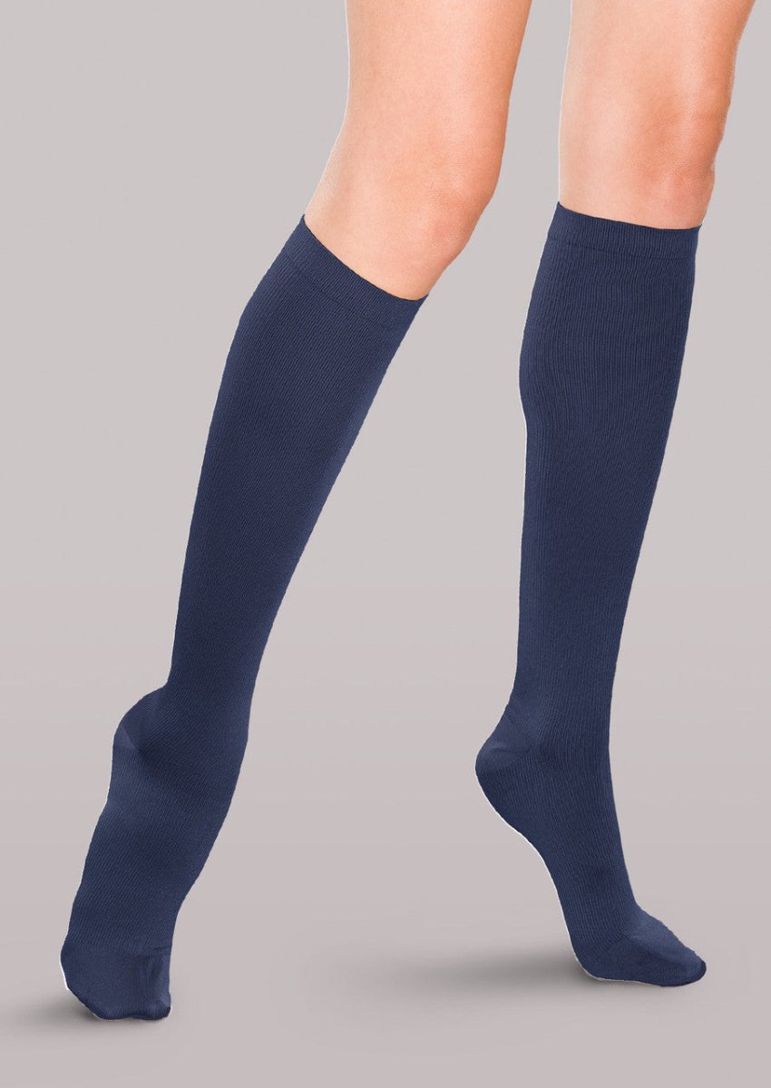 Therafirm mild support ribbed compression trouser socks, navy