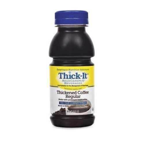 Thickened coffee regular bottle, blue cap, nectar consistency