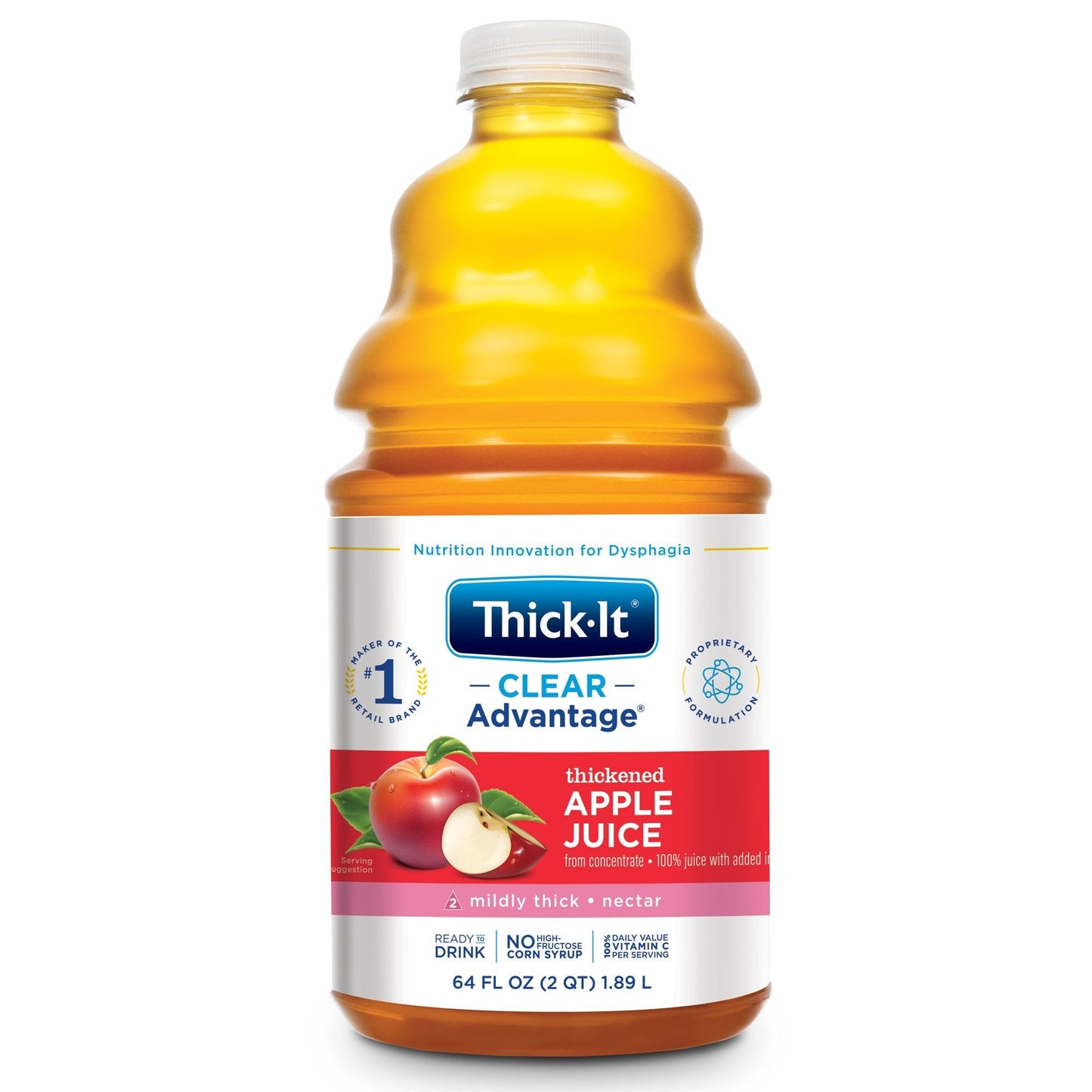 Thick-It Clear Advantage thickened apple juice, mildly thick nectar—64 fl oz bottle