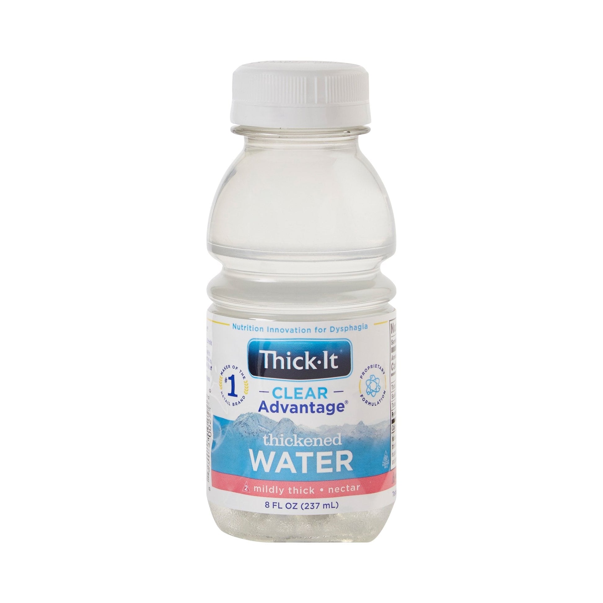 Thickened clear water bottle, mildly thick nectar consistency, 8 fl oz (237 mL)
