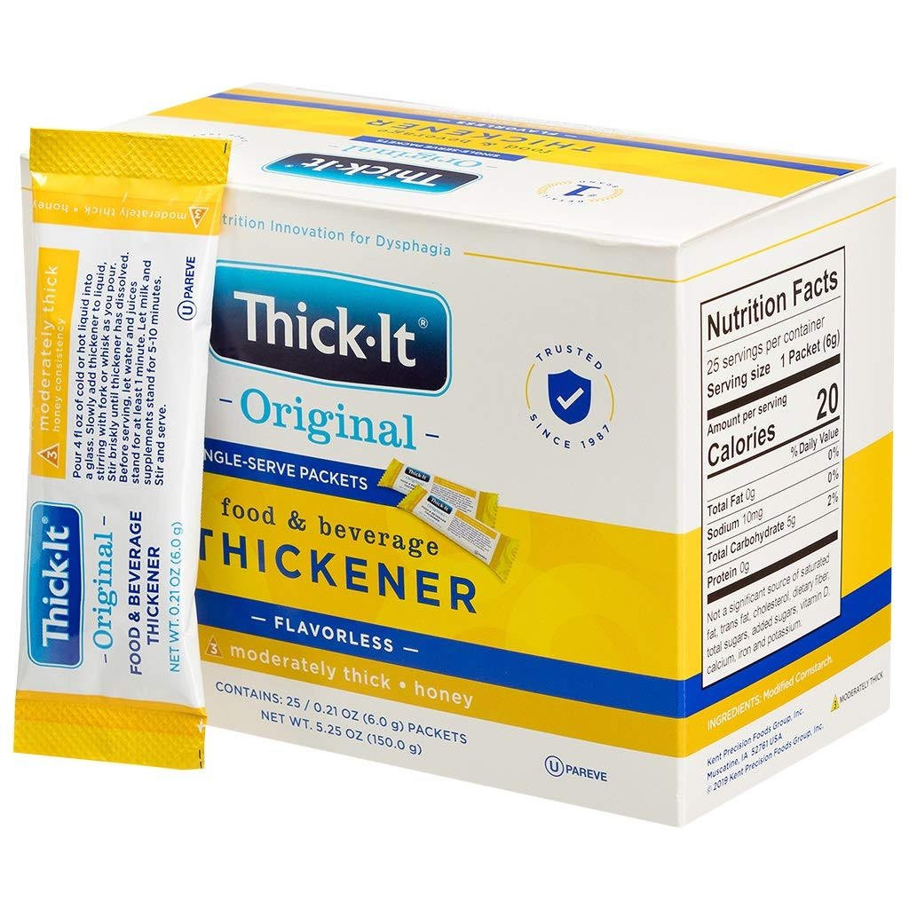 Thick-It Original food & beverage thickener, single-serve packets; moderately thick honey