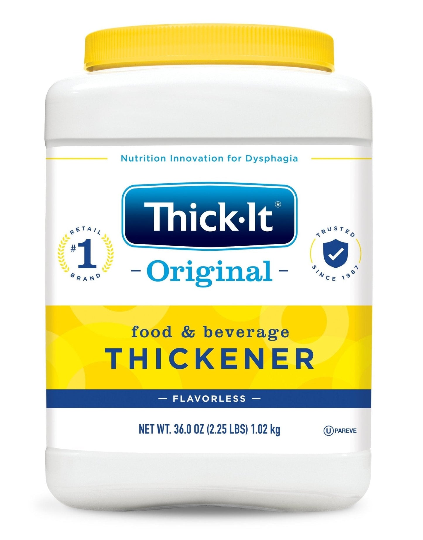 Thick-It Original food & beverage thickener, 36 oz jar with yellow lid