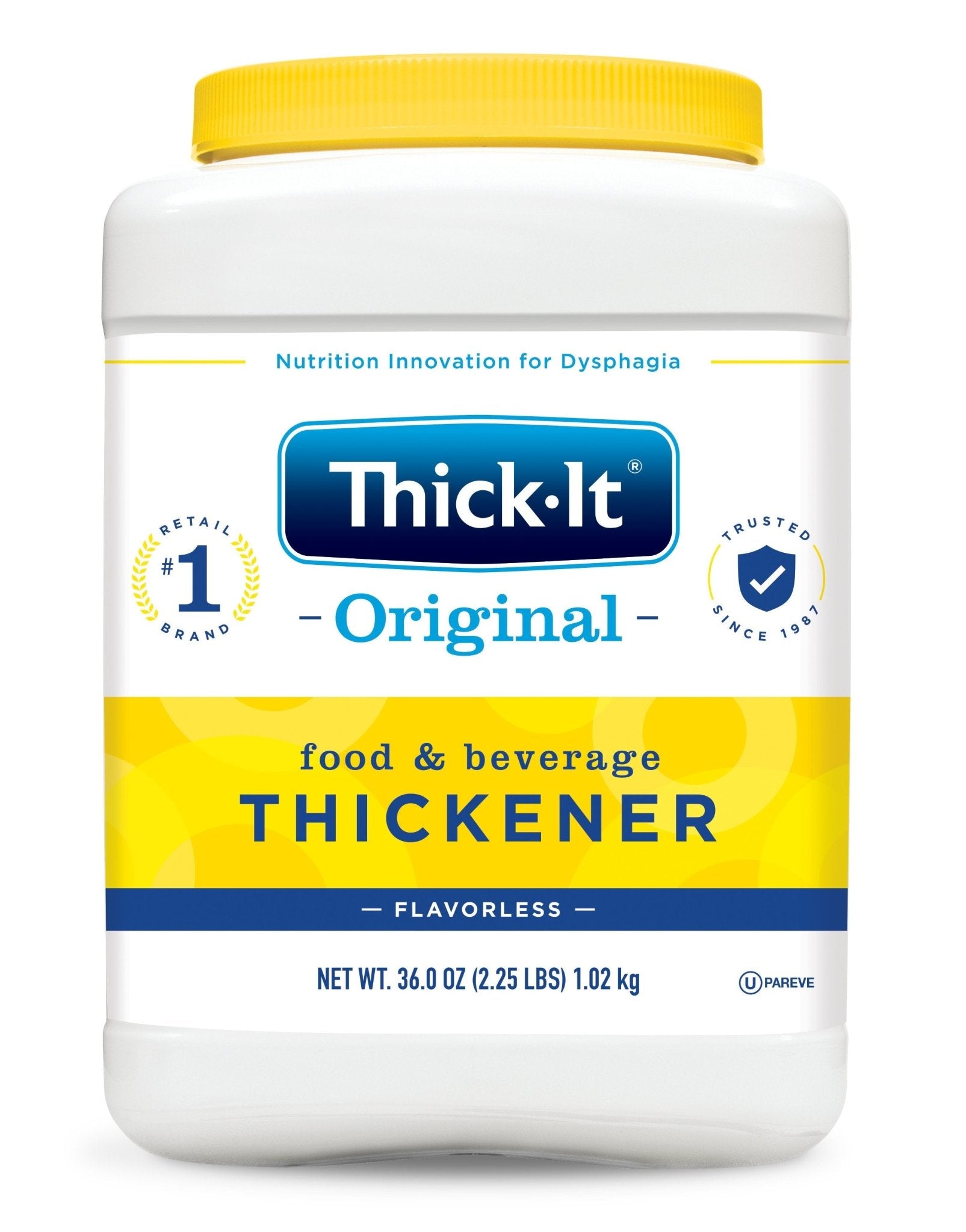 Thick-It Original food & beverage thickener, 36 oz jar with yellow lid
