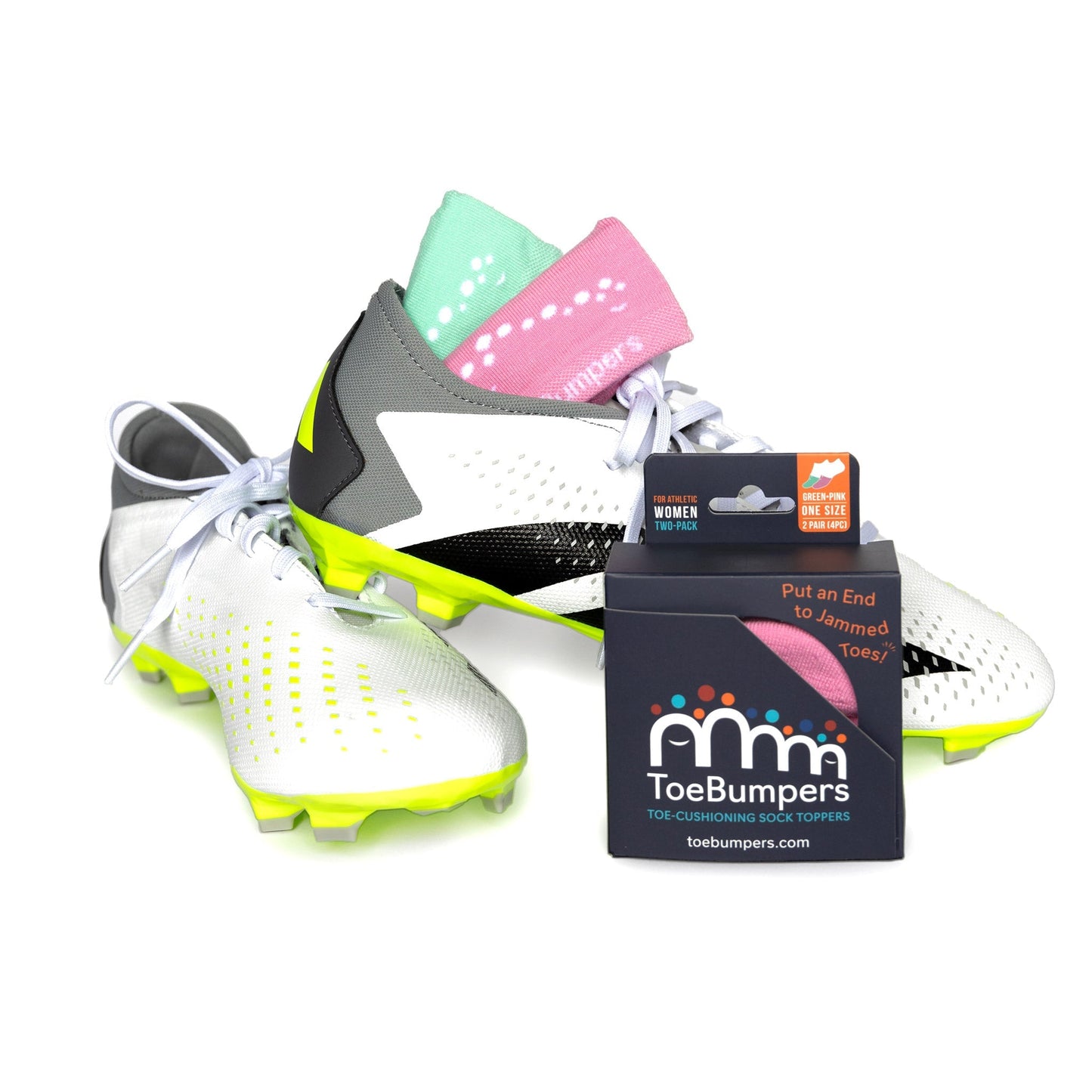 Women's Toe-Protection Compression Running Socks (2 Pair) Toe Bumpers