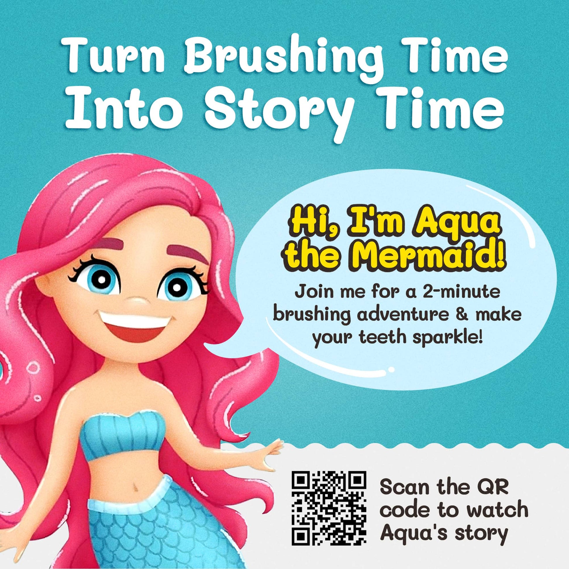 Aqua the Mermaid Toothbrush for Kids With Toy Fun Toothbrush Toys