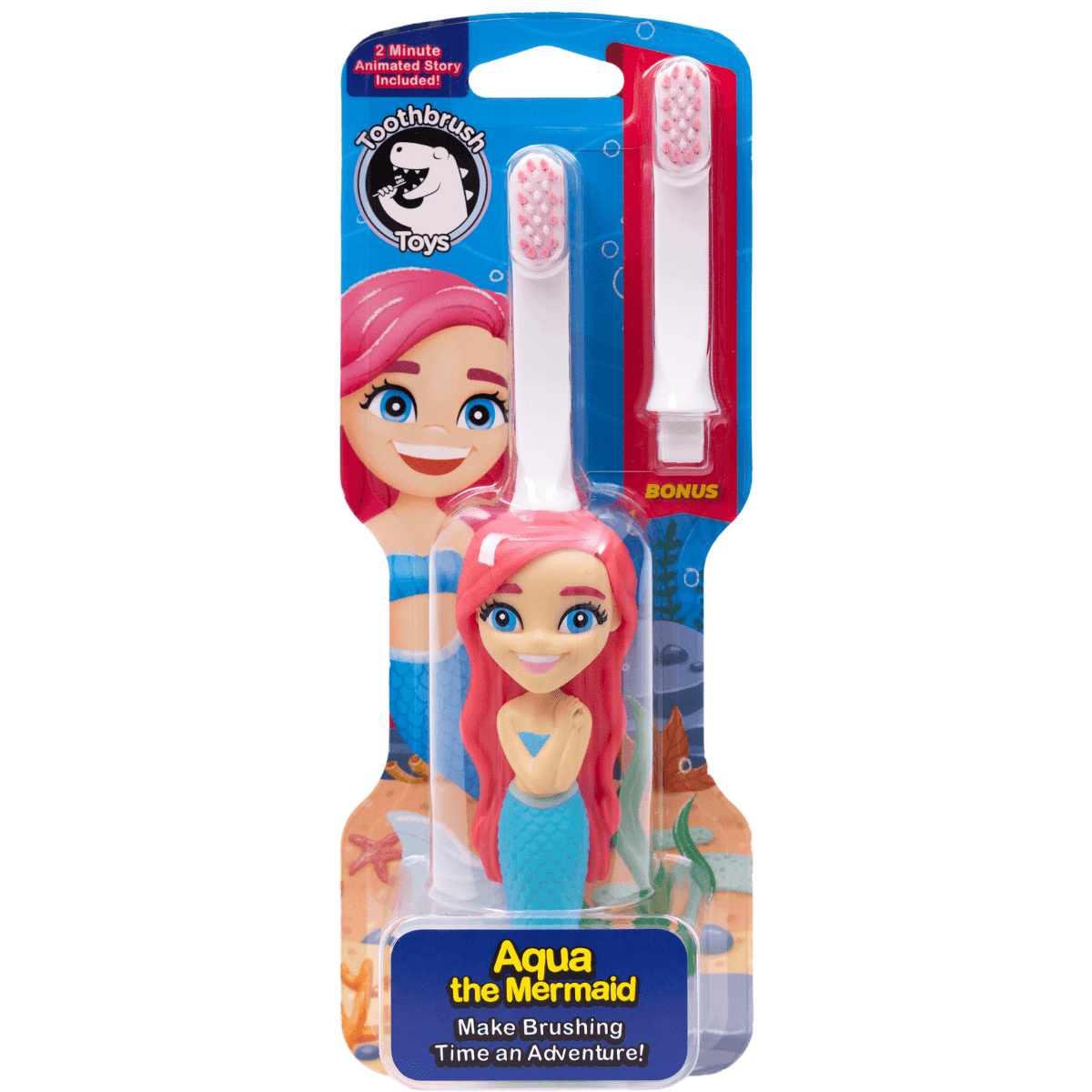 Aqua the Mermaid Toothbrush for Kids With Toy Fun Toothbrush Toys