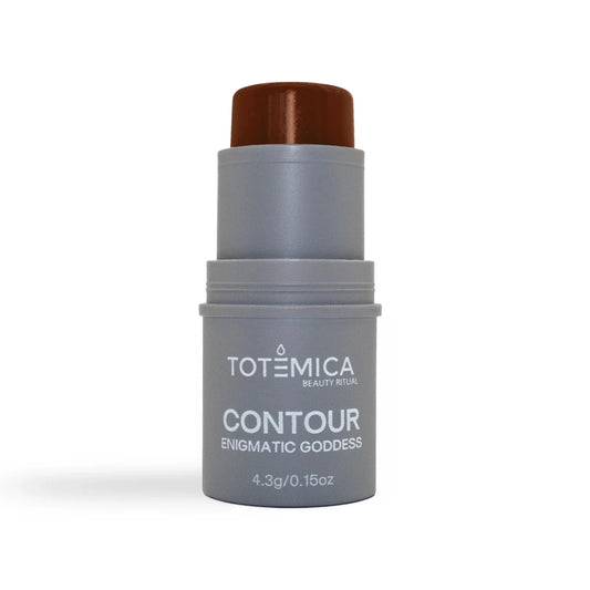 Totemica Contour Stick, gray container with maroon-brown top