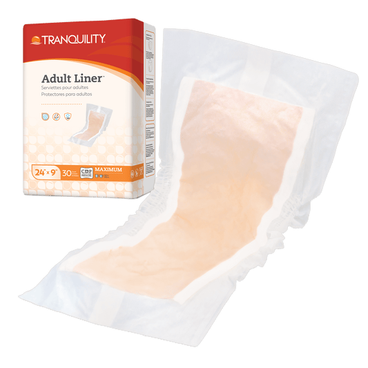 Adult liner 24x9 pack of 30, front box and protective pad with beige core