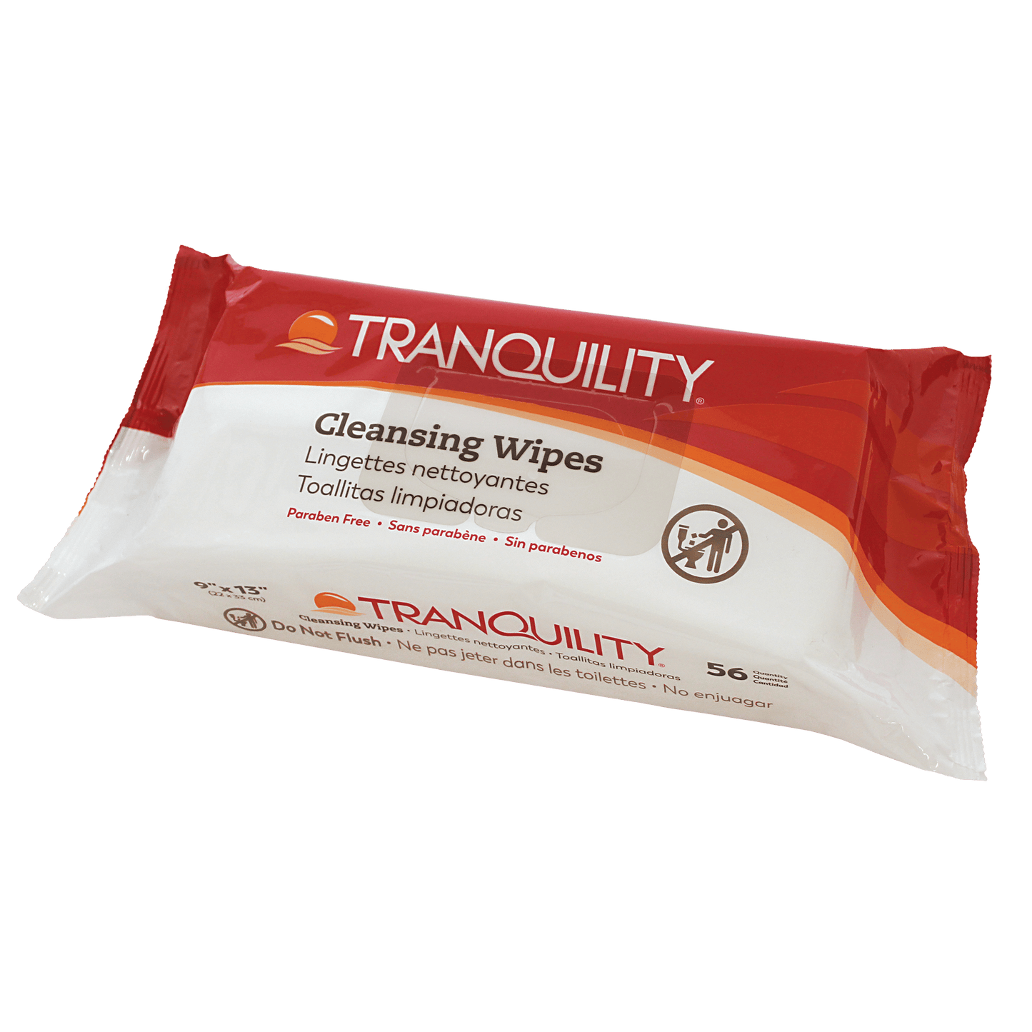 Tranquility cleansing wipes with aloe, 56-count wipes in red pack