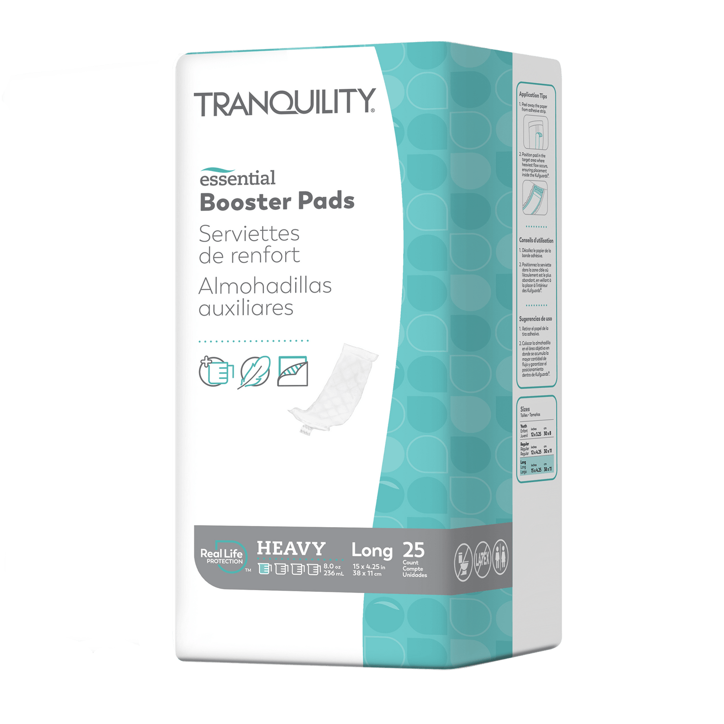 Heavy Essential Booster Pads—Long size, 25 count pack