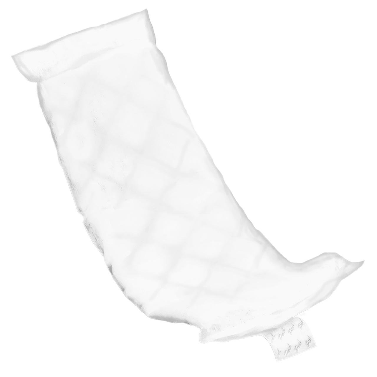 White moderate absorbency booster pad, curved shape, single insert