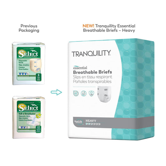 Essential Breathable Briefs Heavy packaging with product front and “New” text
