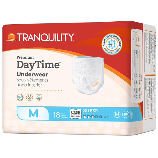 Premium DayTime disposable absorbent underwear, size M, pack of 18